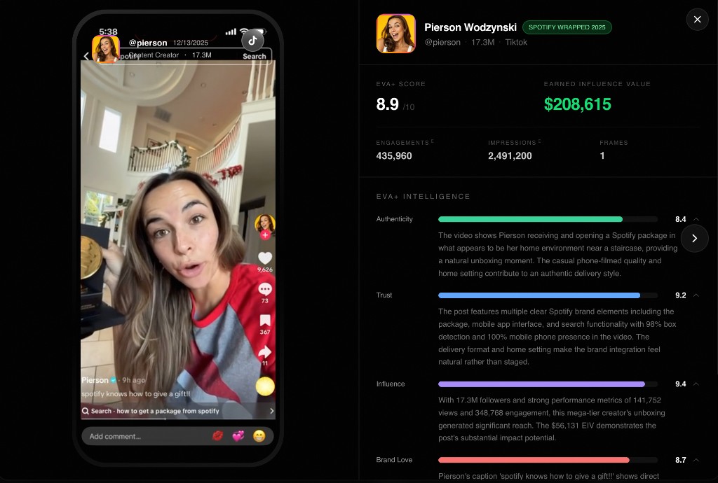 AI detection — brand logos, on-screen text, scene detection